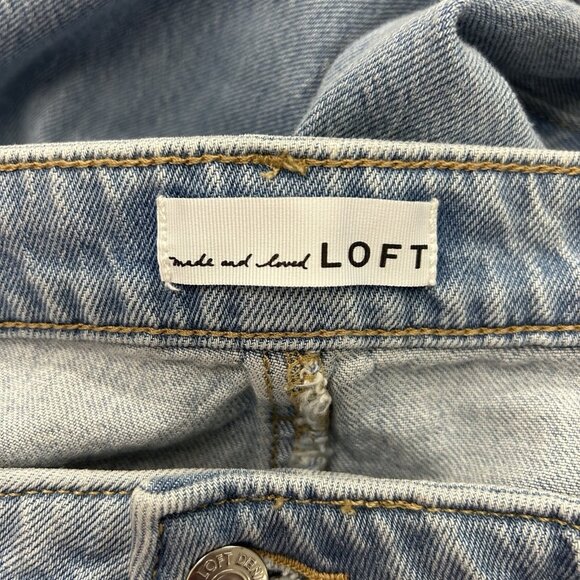 Ann Taylor LOFT 33/16 Flip Cuff High Rise Wide Leg Curvy Jeans Light Wash NWT - Picture 15 of 16